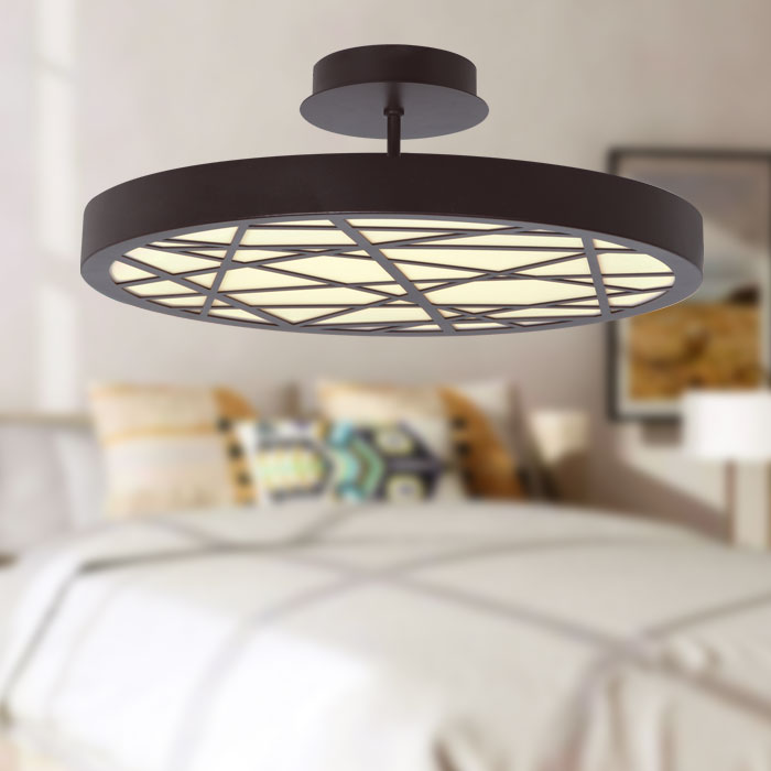 Round LED Ceiling Light with abstract line design