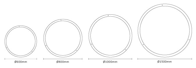 Customised diameter round pendant light