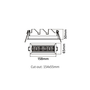 VLD BLD 05A 10W Laser Linear Downlight dimension