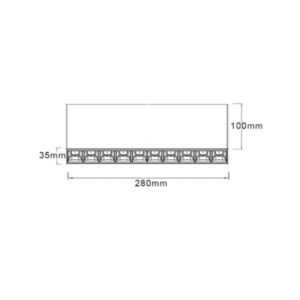 LED Linear Downlight - VLD BLD 10SM 10W Dimension